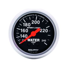 Auto Meter 2-1/16" Water Temperature, 120-240 °F, Mechanical, Sport-Comp